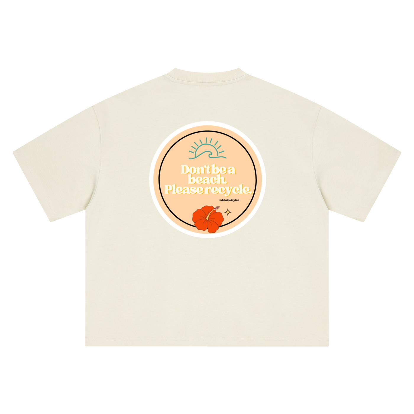 Peach Don't Be A Beach! Boxy Oversized T-Shirt