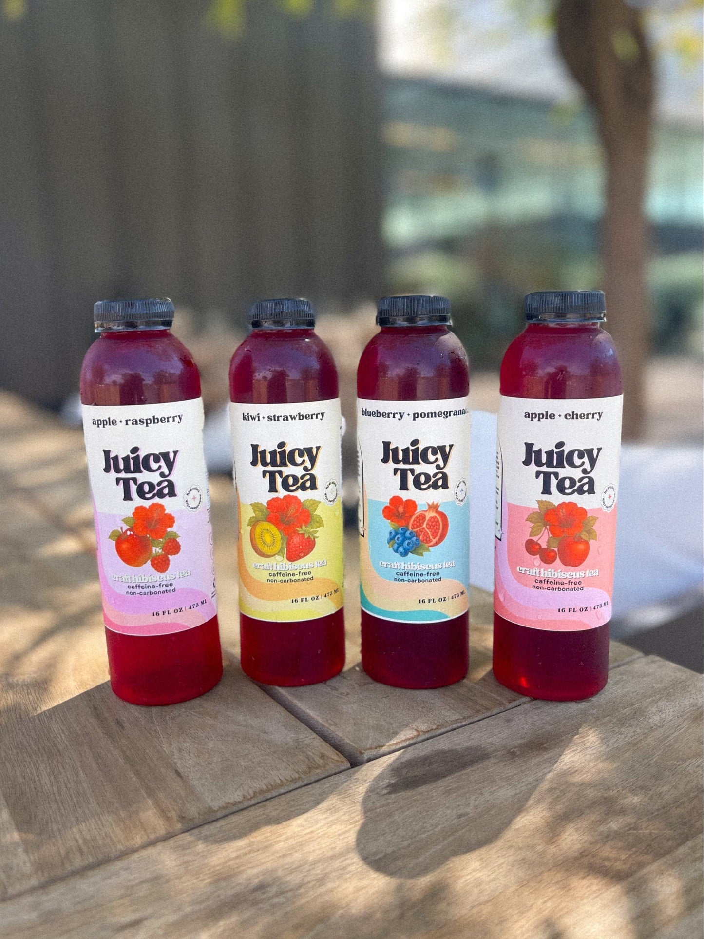 Juicy Tea Original mixed case, 8 bottles, 2 of each flavour