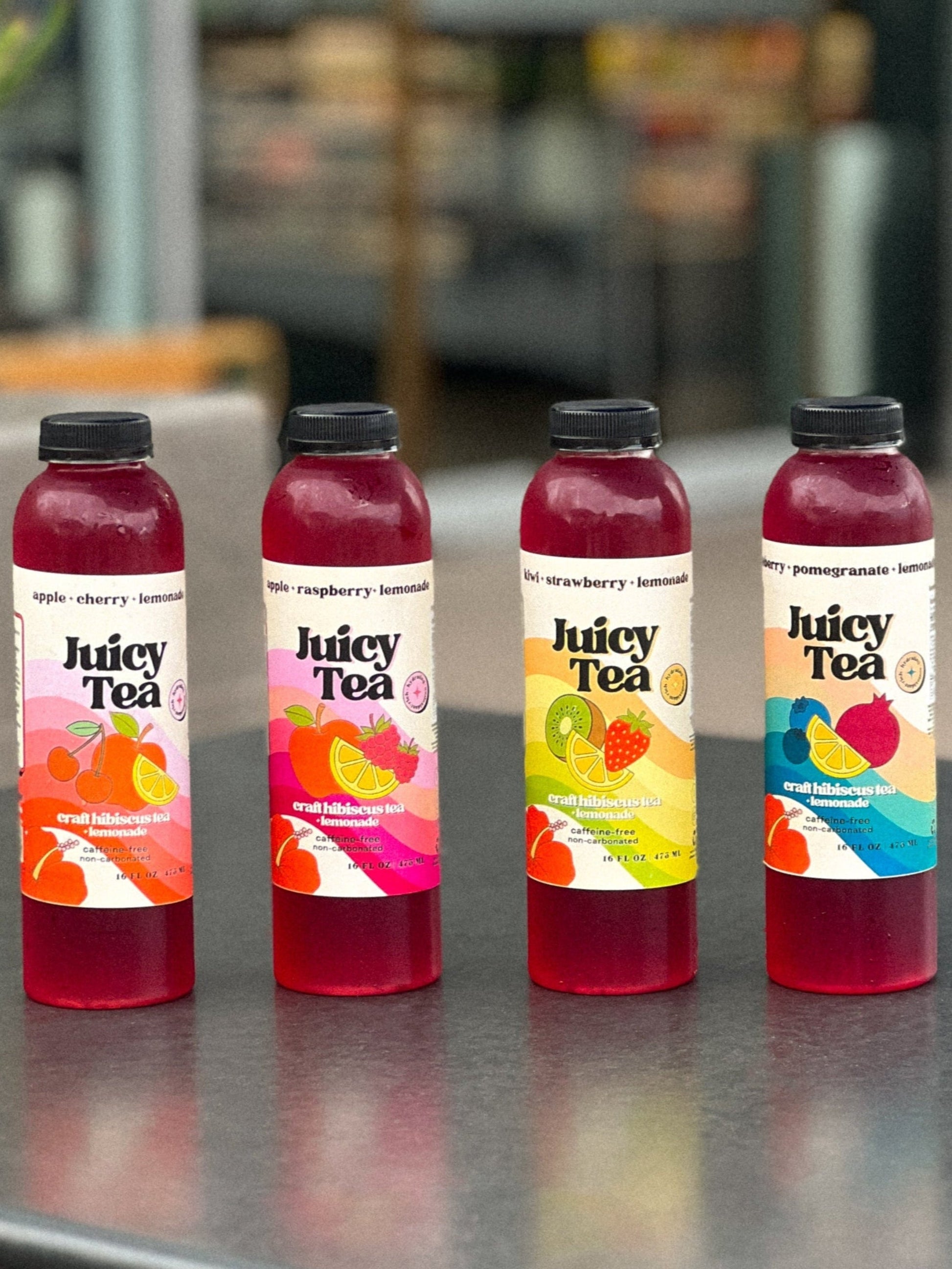 Juicy Tea x Lemonade mixed case, 8 bottles, 2 of each flavour